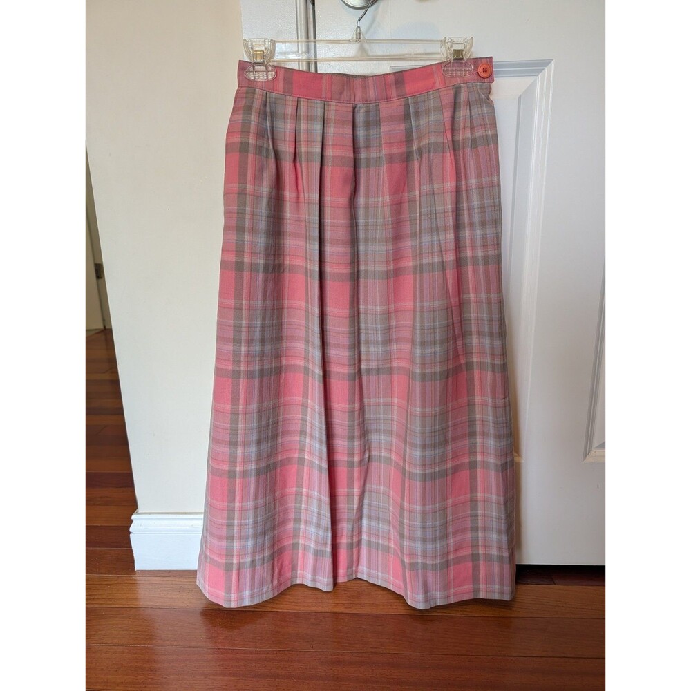 Vintage Miss Pendleton Virgin Wool Plaid Midi Skirt Cottagecore Academia Preppy